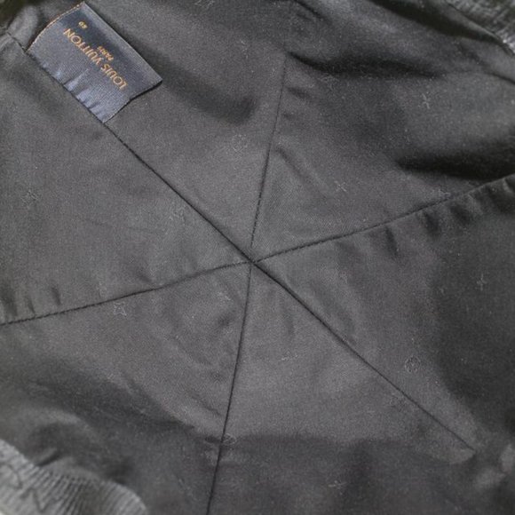 Louis Vuitton Size 60 Black Leather Monogram Shadow Cap Baseball Hat 123lv19 - Picture 4 of 12